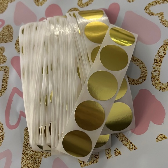 2/20$ 120 pcs Round Gold Foil Stickers 1" inch - Picture 4 of 5